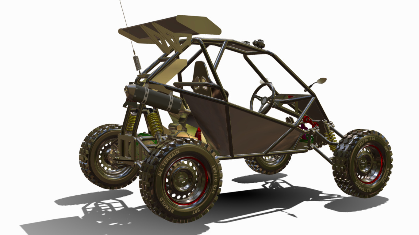 buggy 4x4  Low-poly 3D model_4