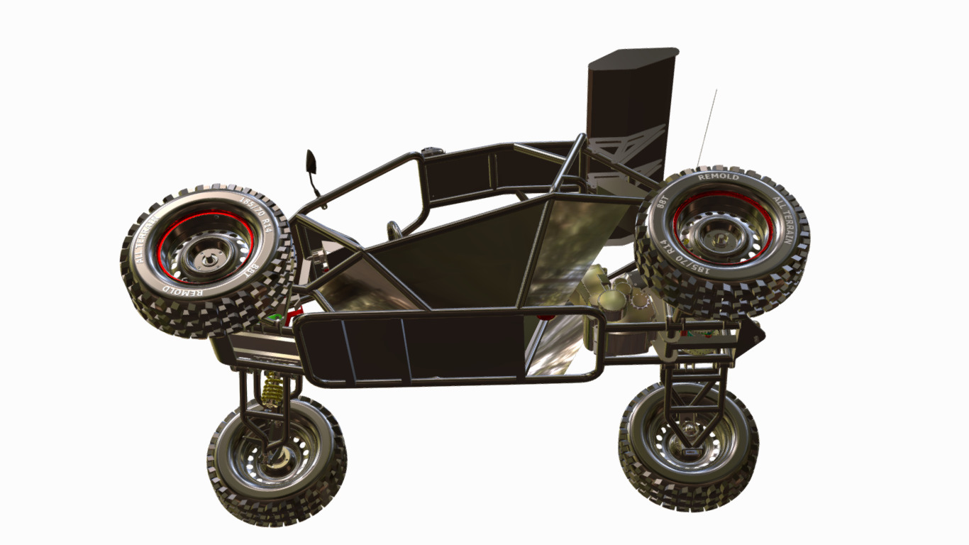 buggy 4x4  Low-poly 3D model_9