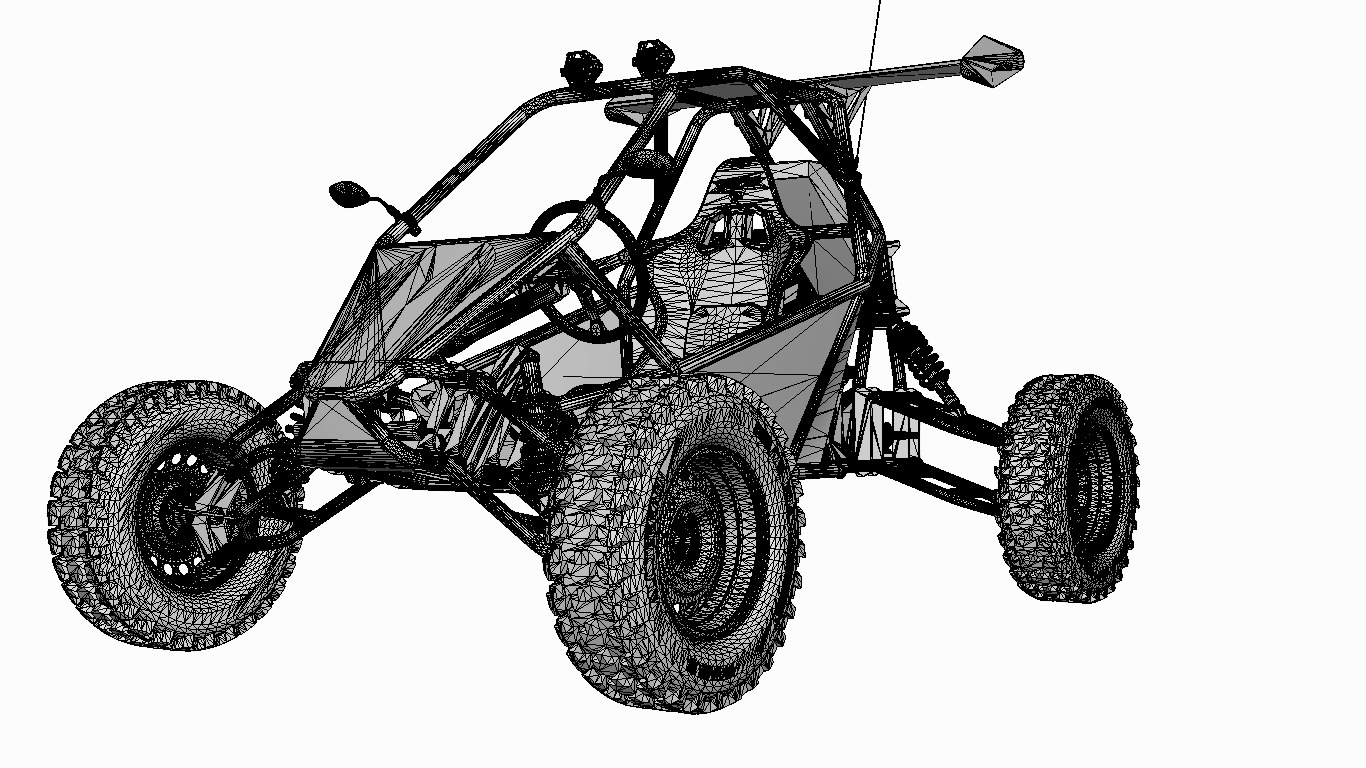 buggy 4x4  Low-poly 3D model_13
