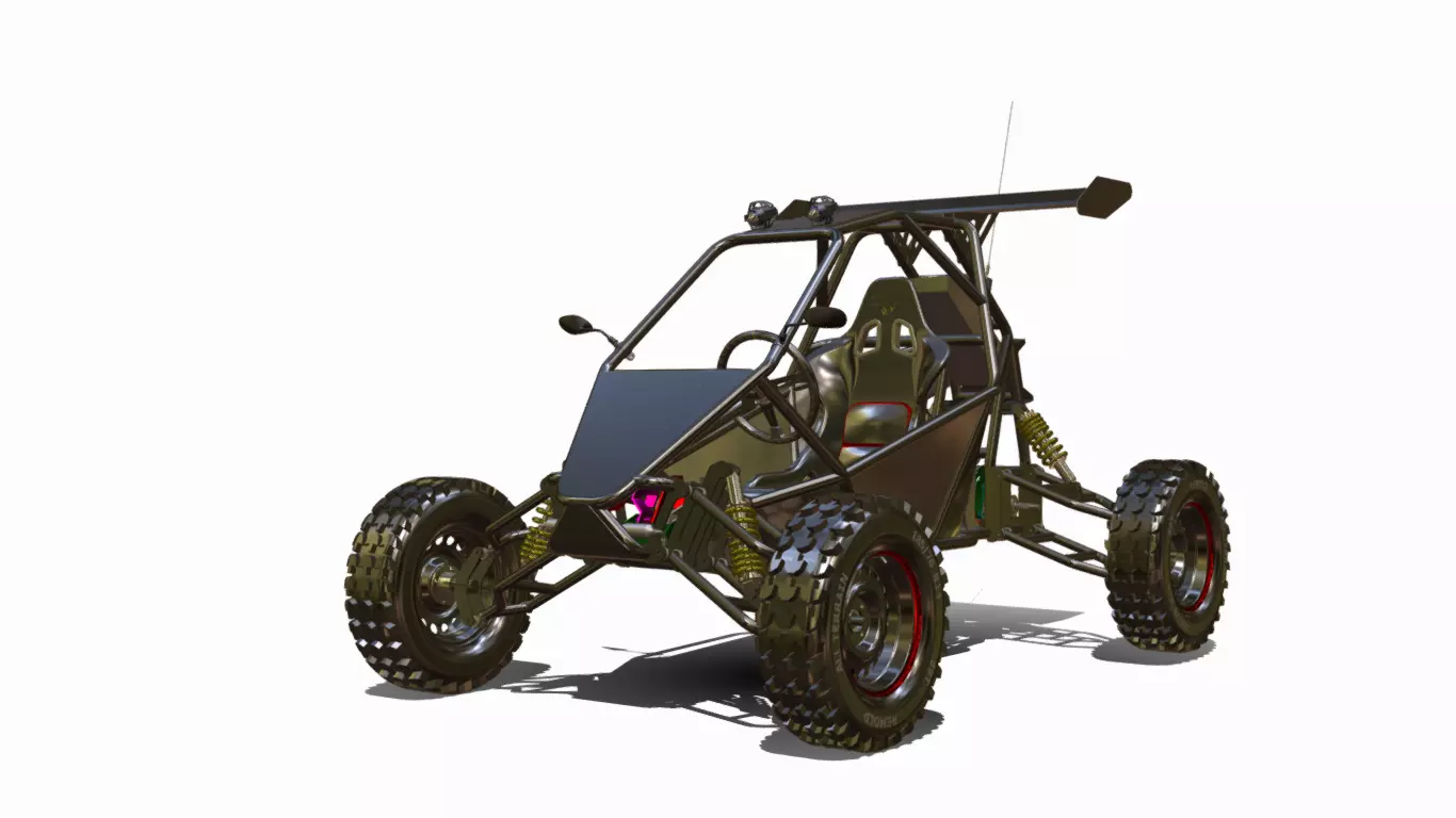 buggy 4x4  Low-poly 3D model_0
