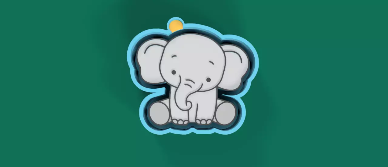 Cute Elephant Freshie Mold 3D print model_0