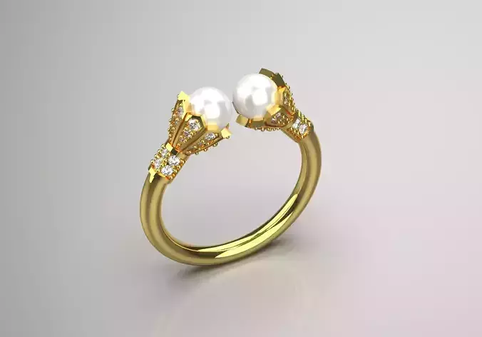 pearl diamond ring pr0021