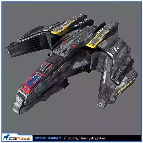 SciFi Army Human SpaceShips 01 Low-poly 3D model
