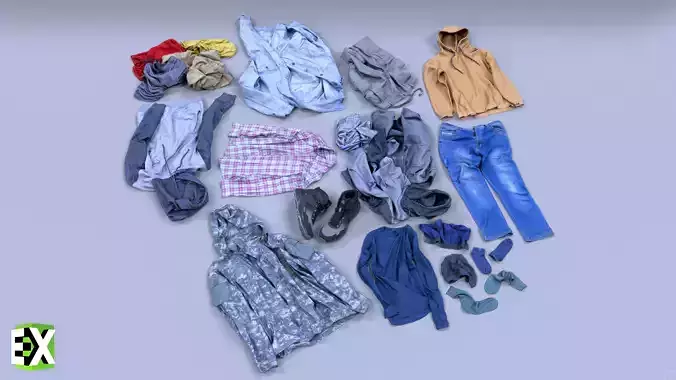 Photoscanned Wears Low-poly 3D model