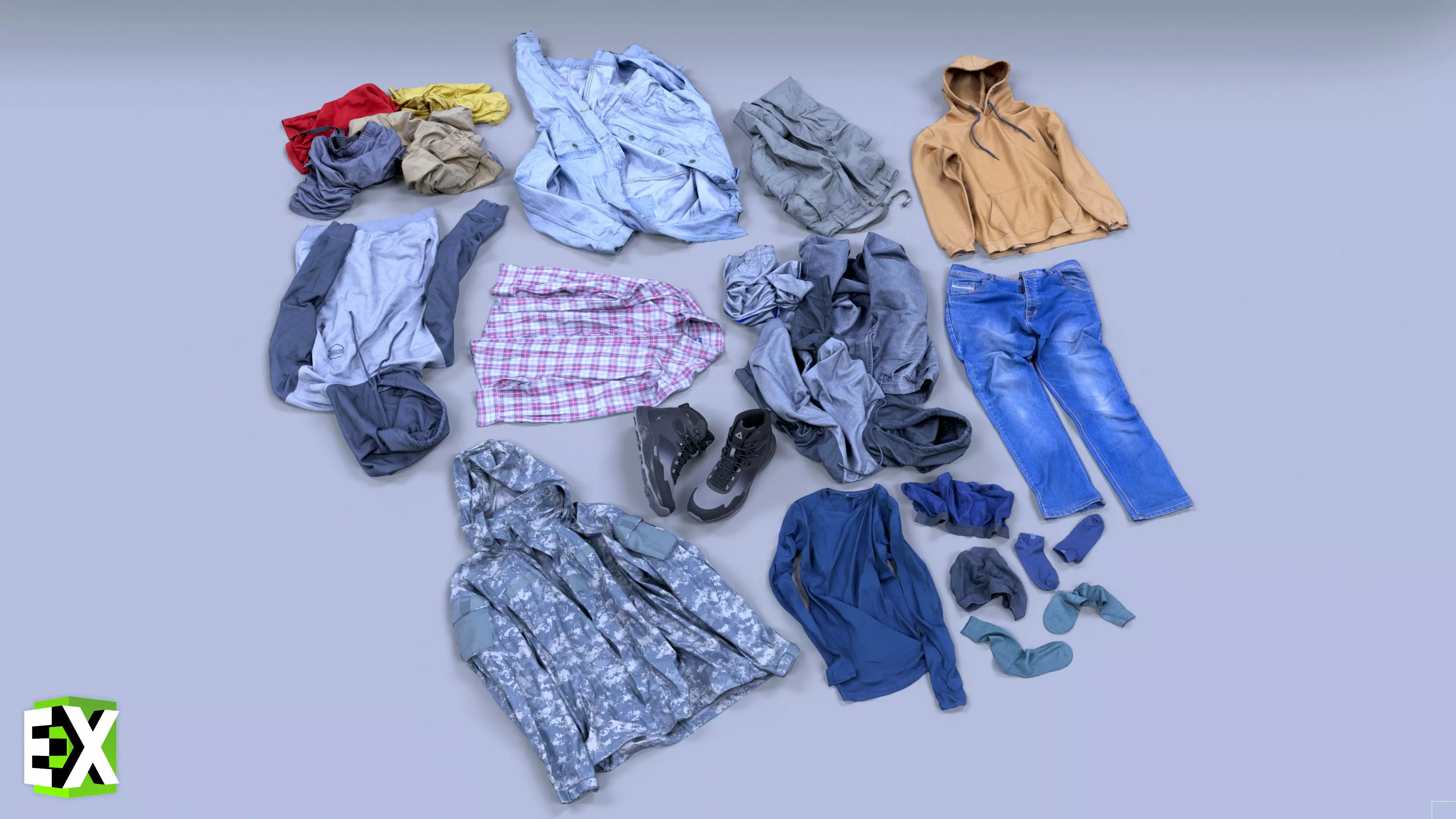 Photoscanned Wears Low-poly 3D model