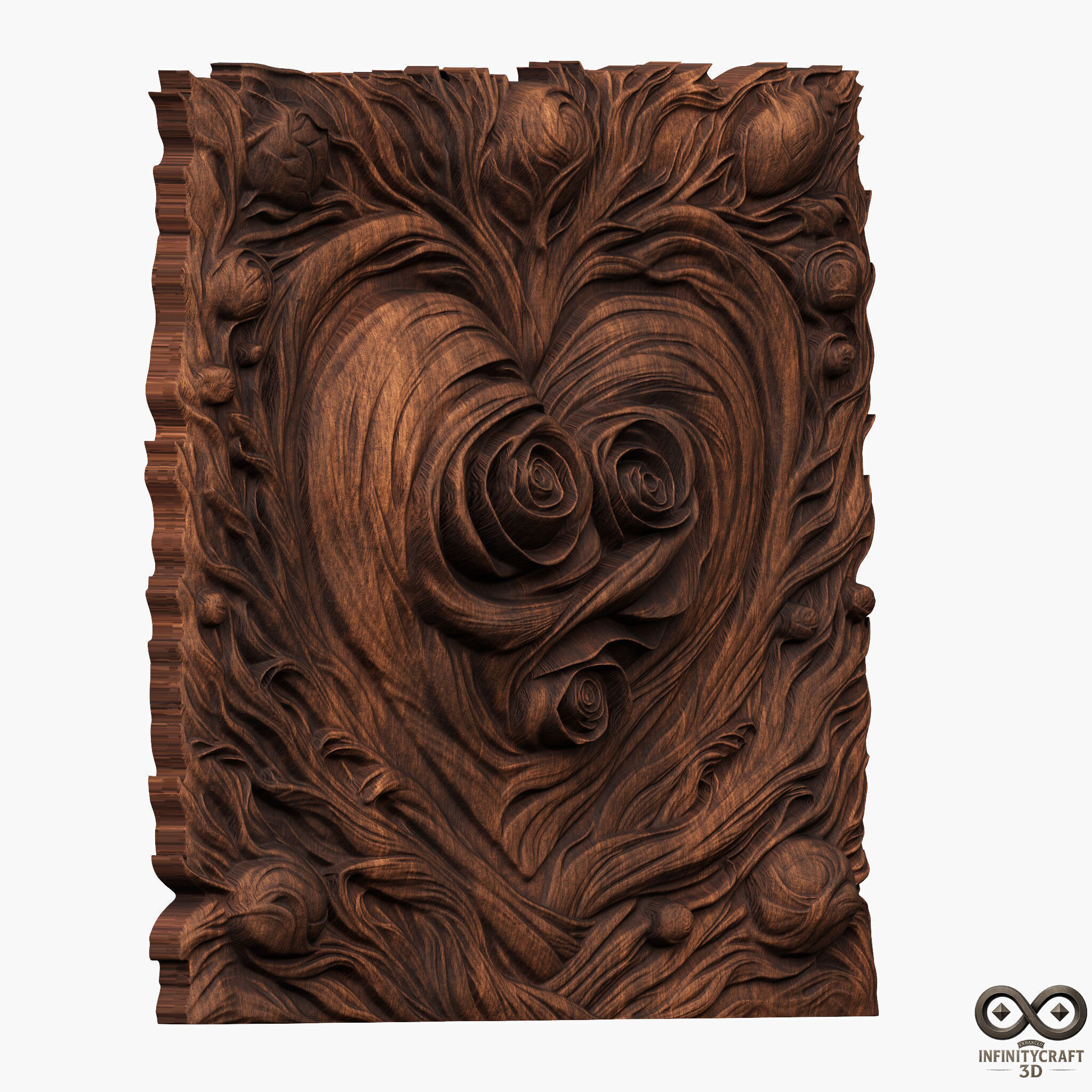 Mystic Wooden Love Relief STL file for CNC or 3D print model_4