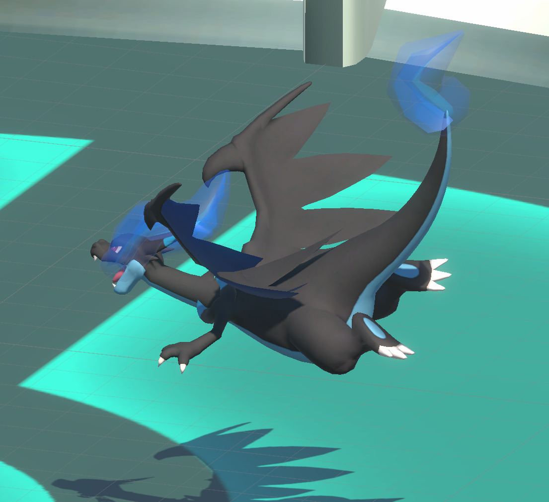 Mega Charizard X-Animated Low-poly 3D model_7
