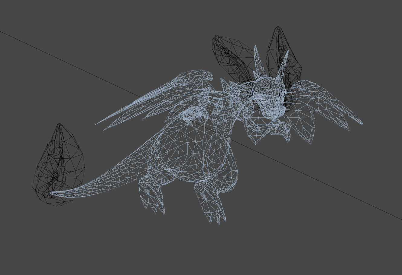 Mega Charizard X-Animated Low-poly 3D model_9