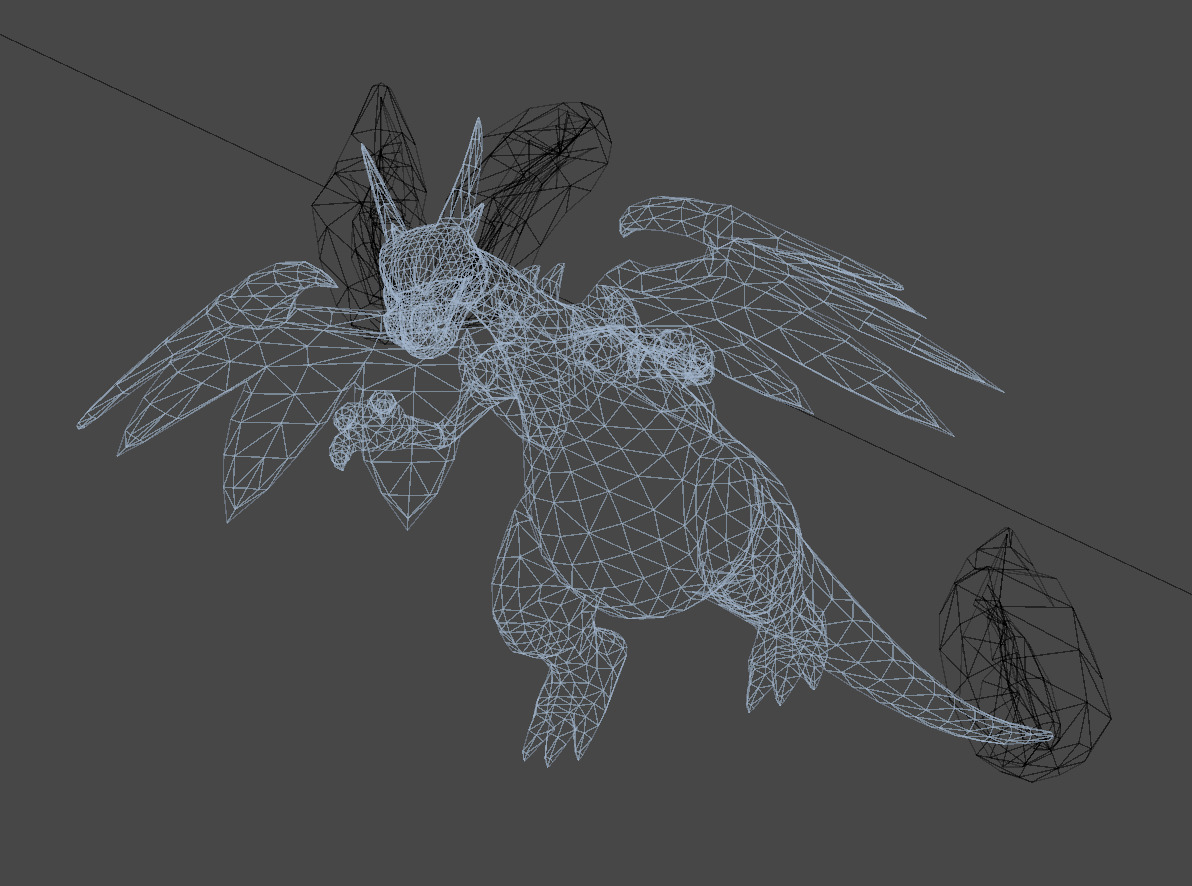 Mega Charizard X-Animated Low-poly 3D model_8