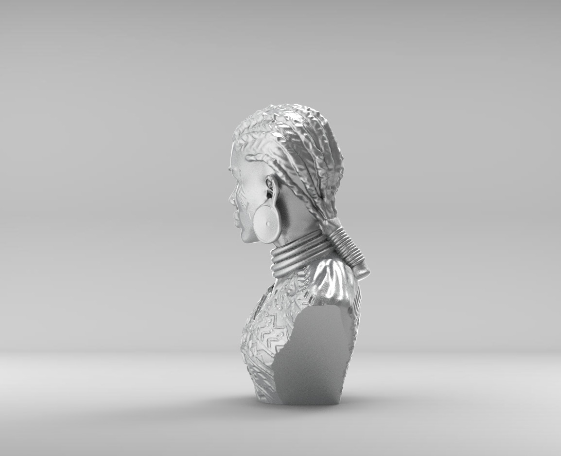 African Woman  3D print model_5
