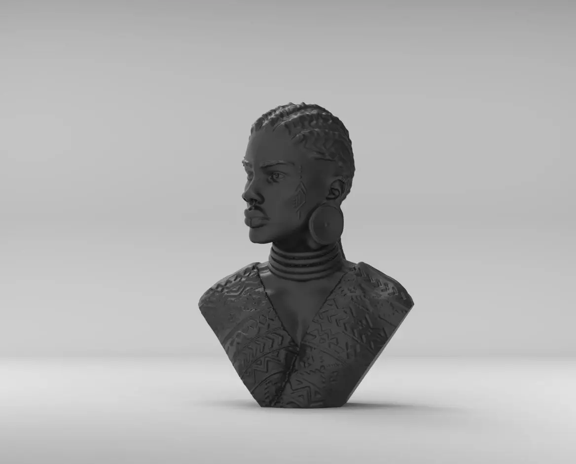 African Woman  3D print model_0