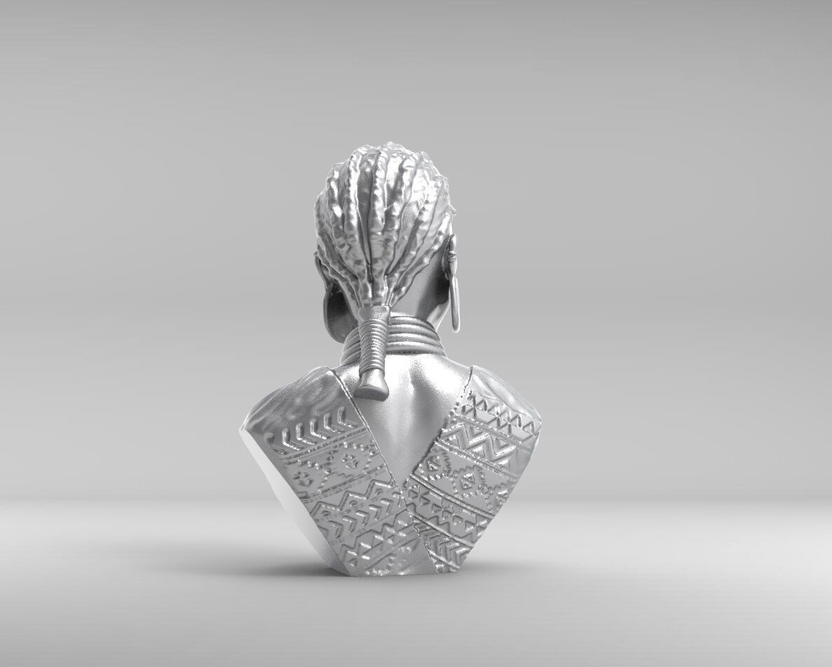 African Woman  3D print model_4