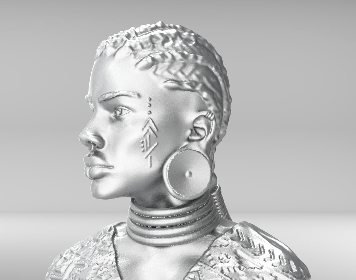 African Woman  3D print model_1