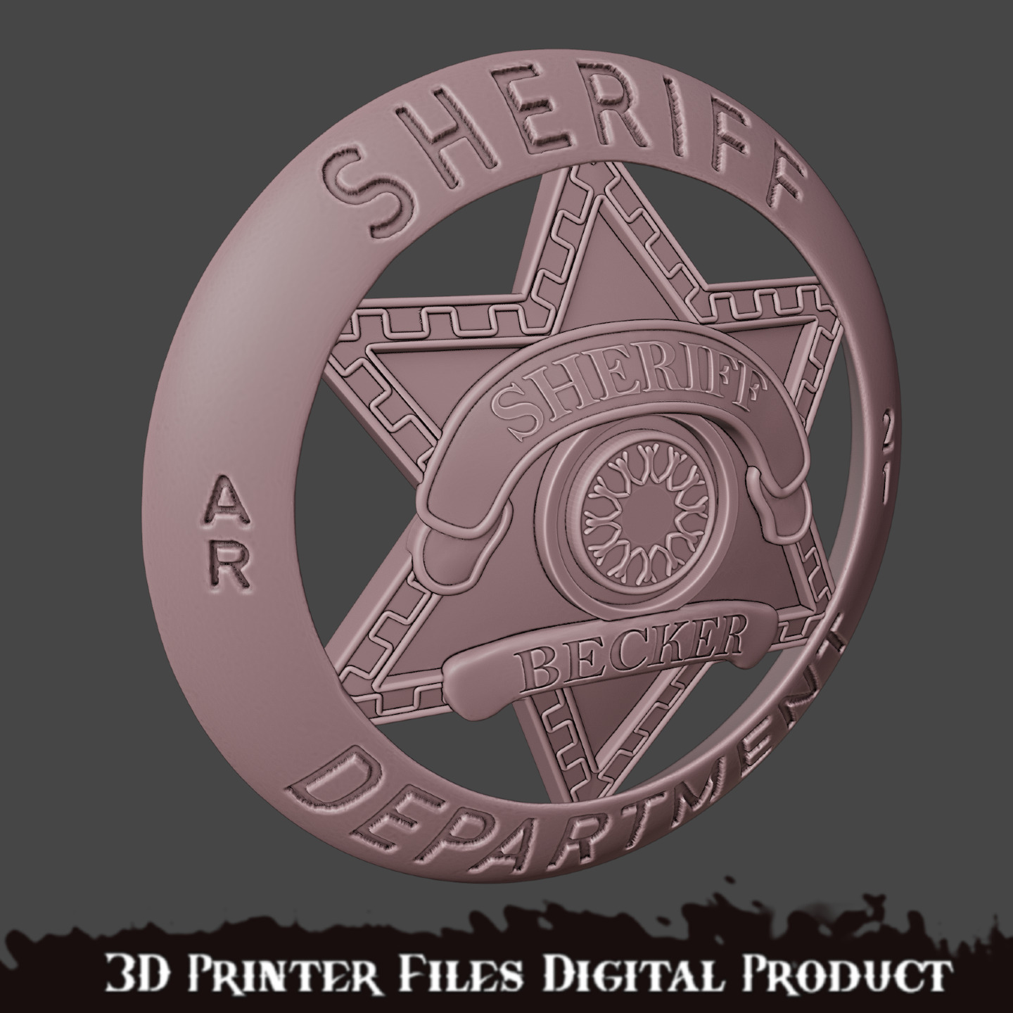 Silo Sheriff Backer Badge 3D print model_7