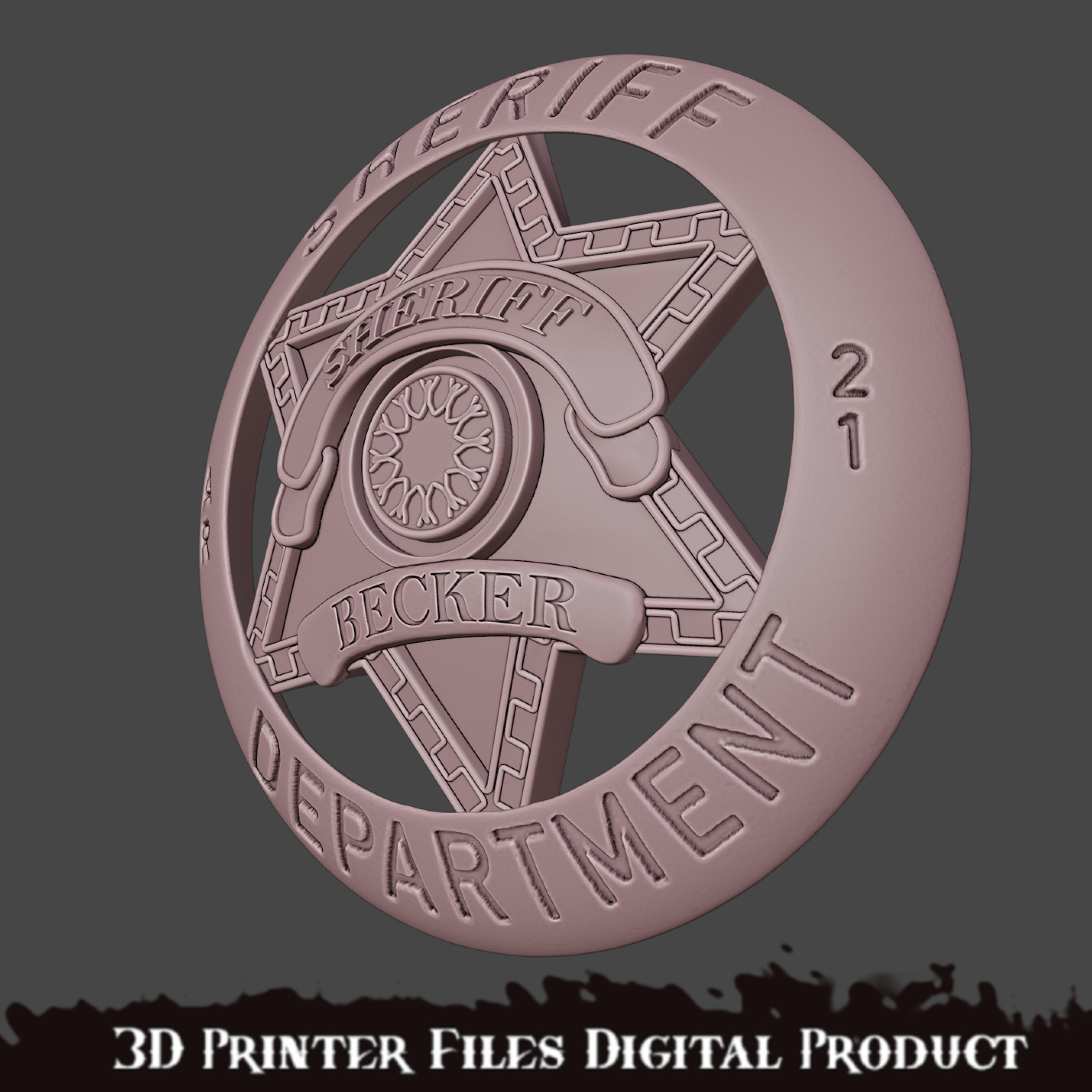 Silo Sheriff Backer Badge 3D print model_9