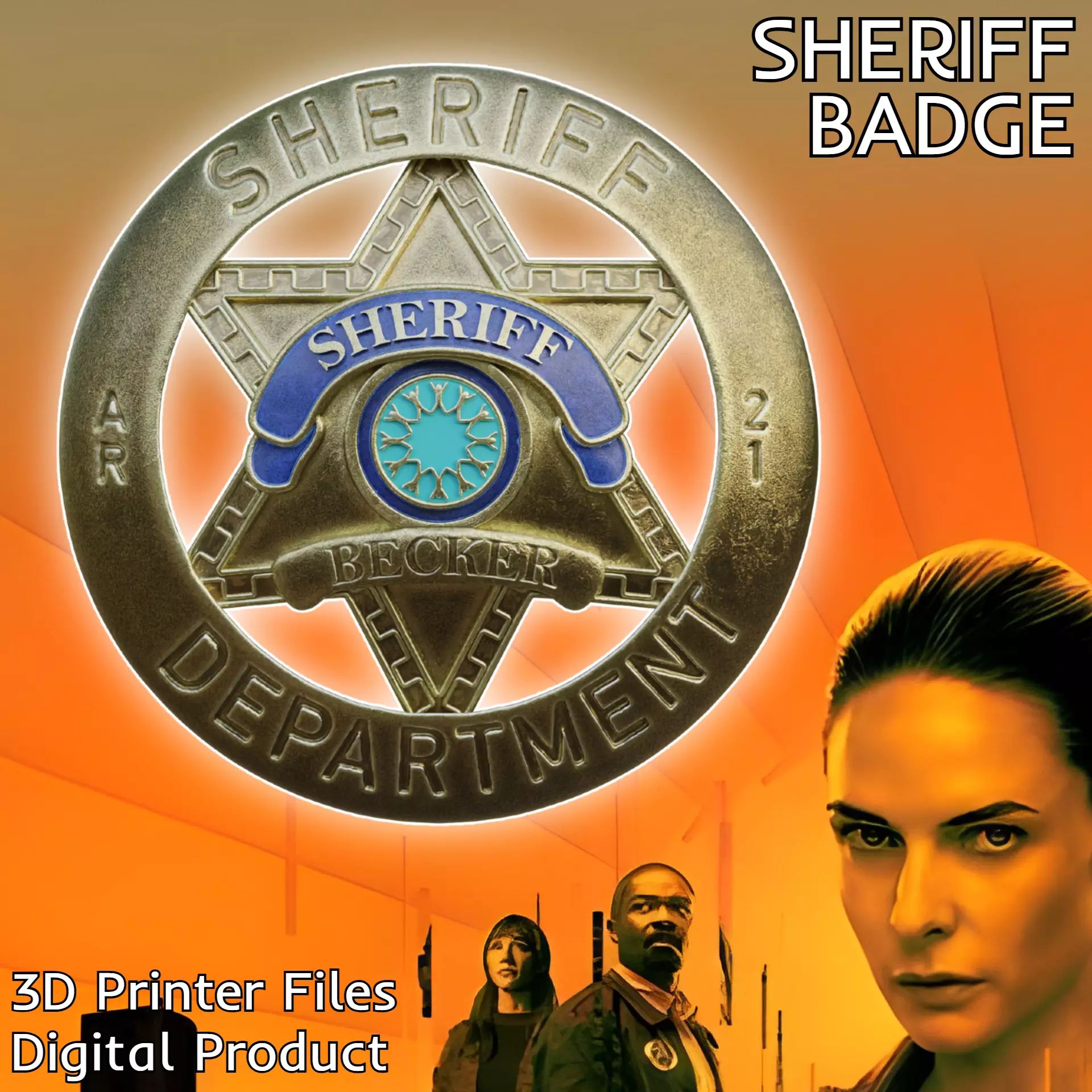 Silo Sheriff Backer Badge 3D print model_0