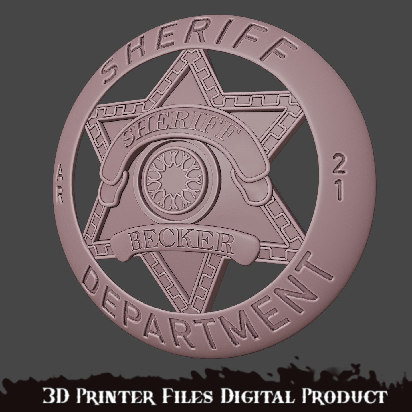 Silo Sheriff Backer Badge 3D print model_6