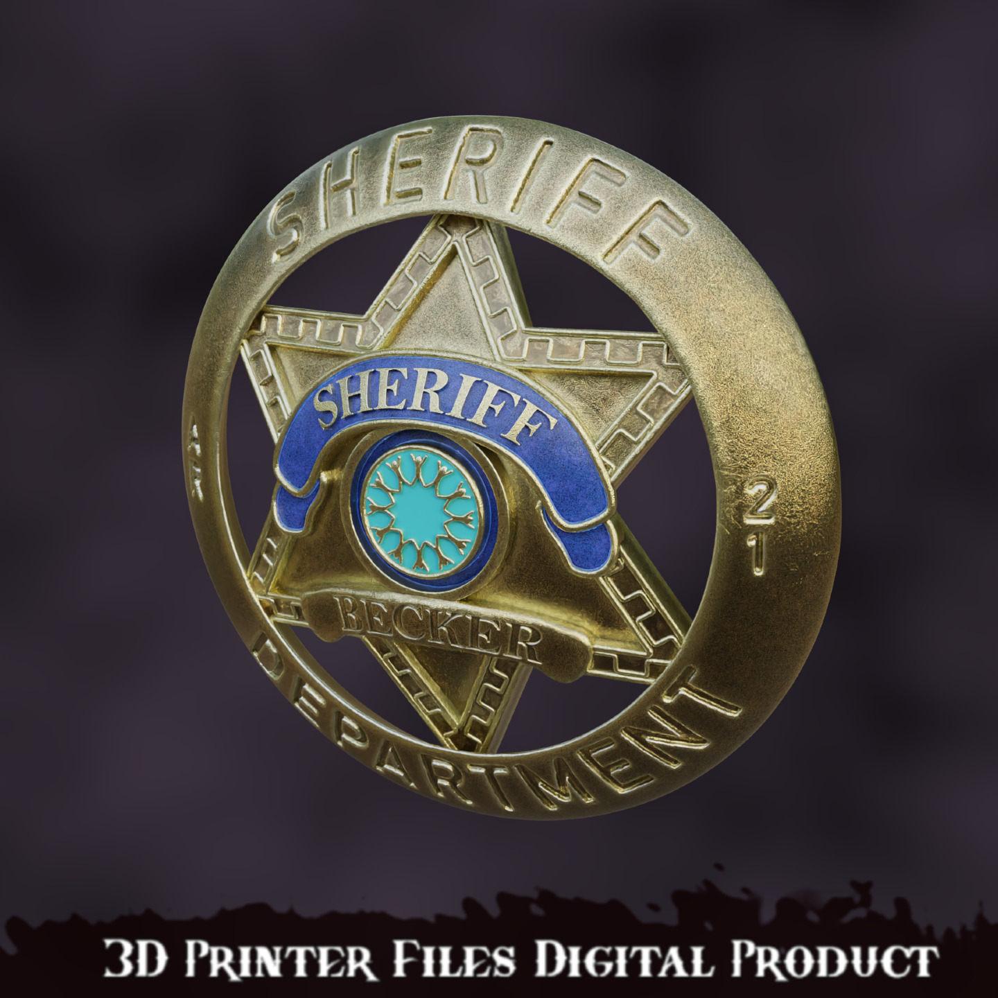 Silo Sheriff Backer Badge 3D print model_1