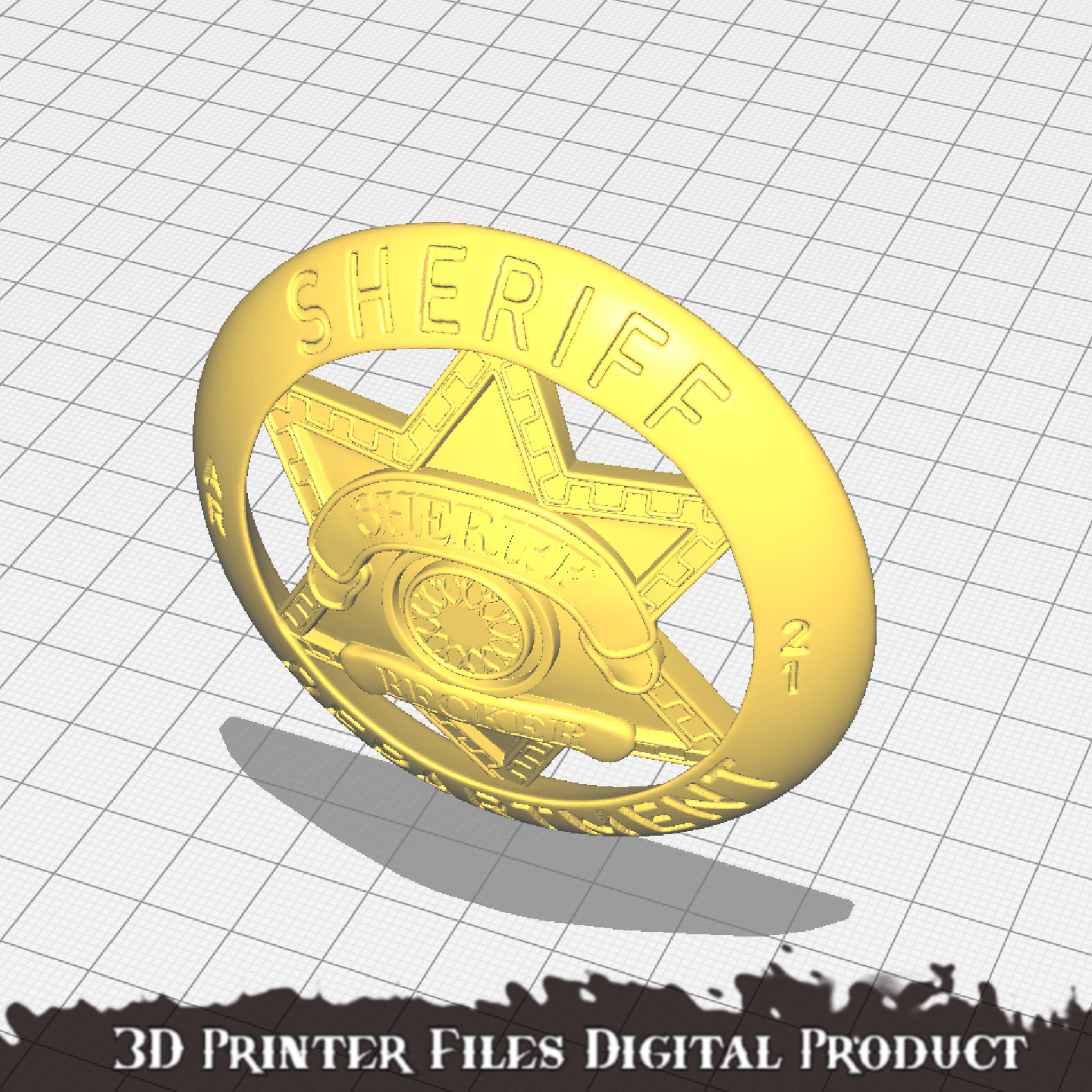 Silo Sheriff Backer Badge 3D print model_10