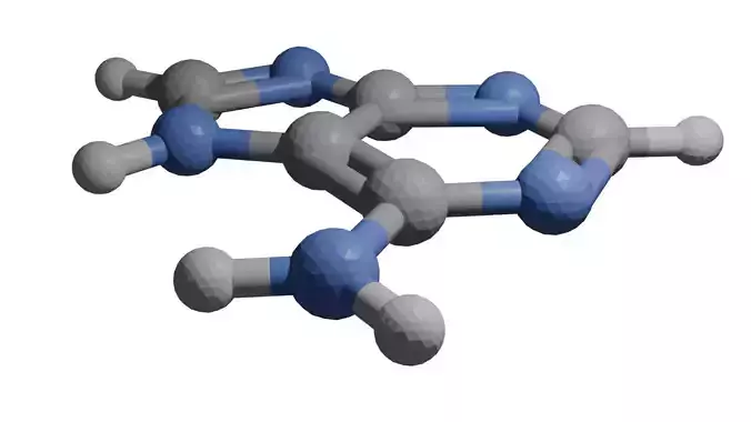 Low poly adenine molecule