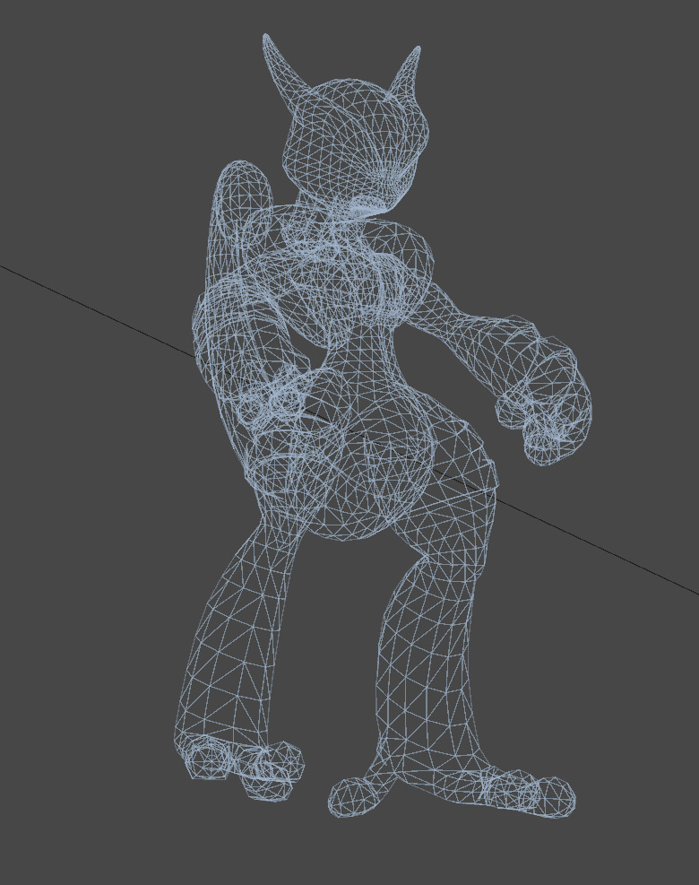 Mega Mewtwo X-Animated Low-poly 3D model_6