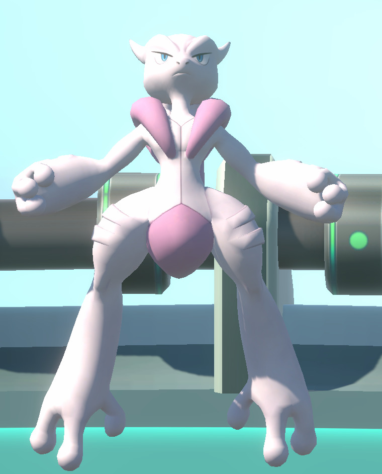 Mega Mewtwo X-Animated Low-poly 3D model_3