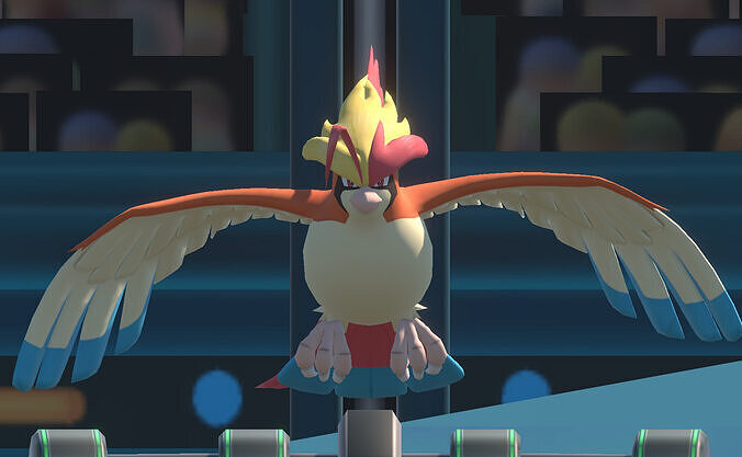 Mega Pidgeot-Animated Low-poly 3D model