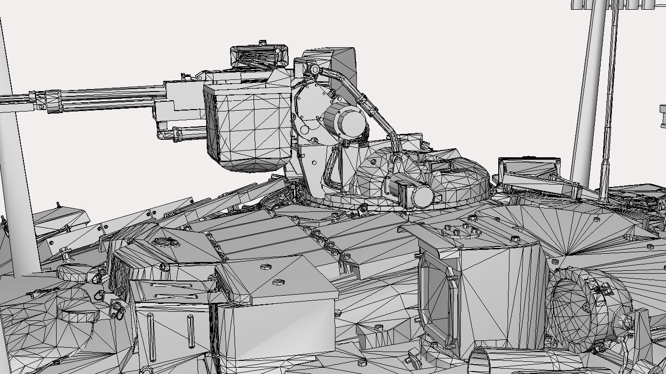 t 90 a  Low-poly 3D model_11