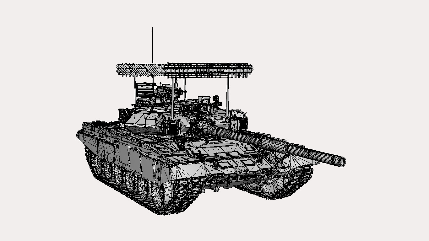 t 90 a  Low-poly 3D model_9