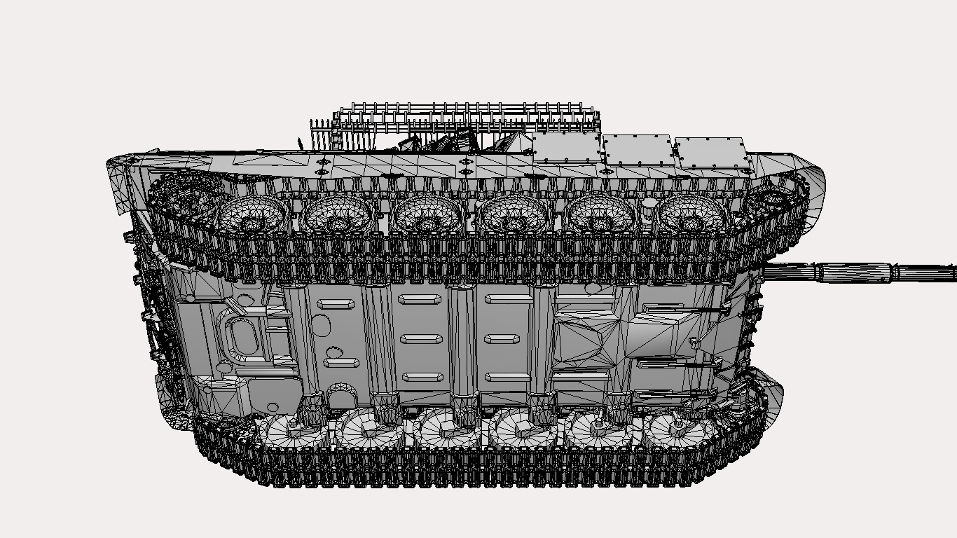 t 90 a  Low-poly 3D model_16