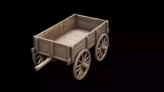 Medieval wooden cart