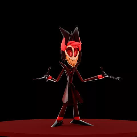 lil plastic Alastor Low-poly 3D model