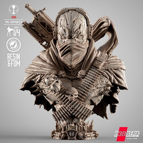 B3DSERK Commando Spawn Portrait Bust 3D print model