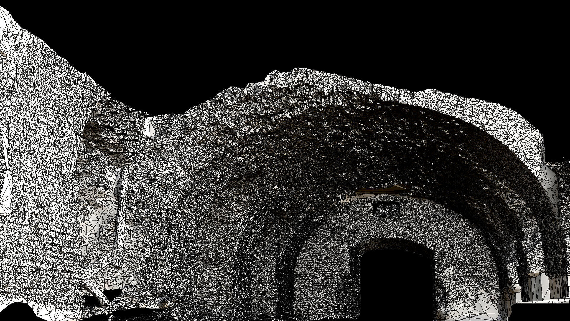 ruins abandoned castle brickwall interior photogrammetry Low-poly 3D model_7