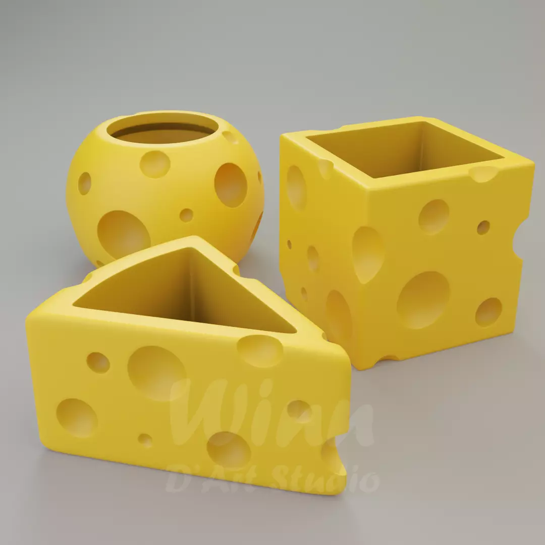 Cheese Planter STL Set of 3 3D print model