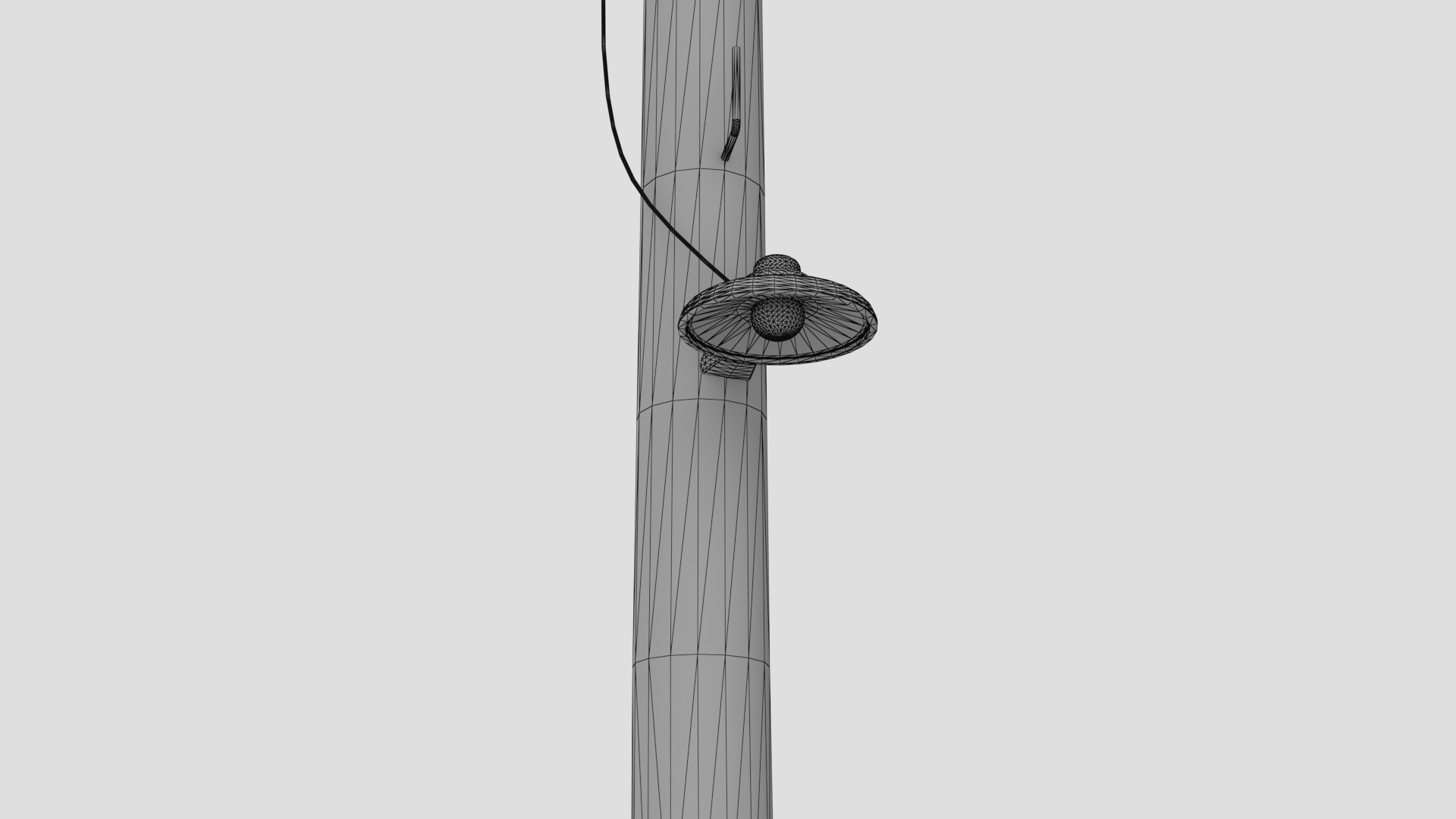 Old Wood Lamp Post Low-poly 3D model_7