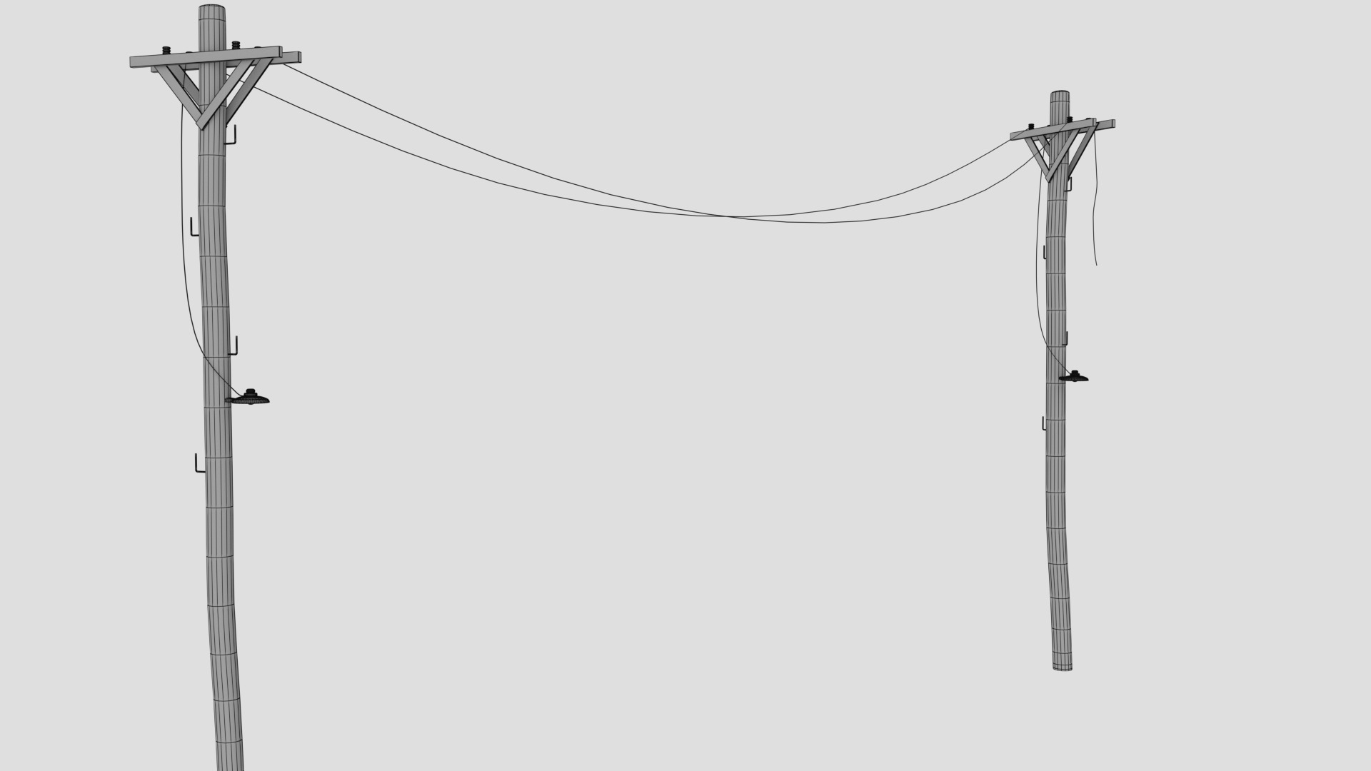 Old Wood Lamp Post Low-poly 3D model_5