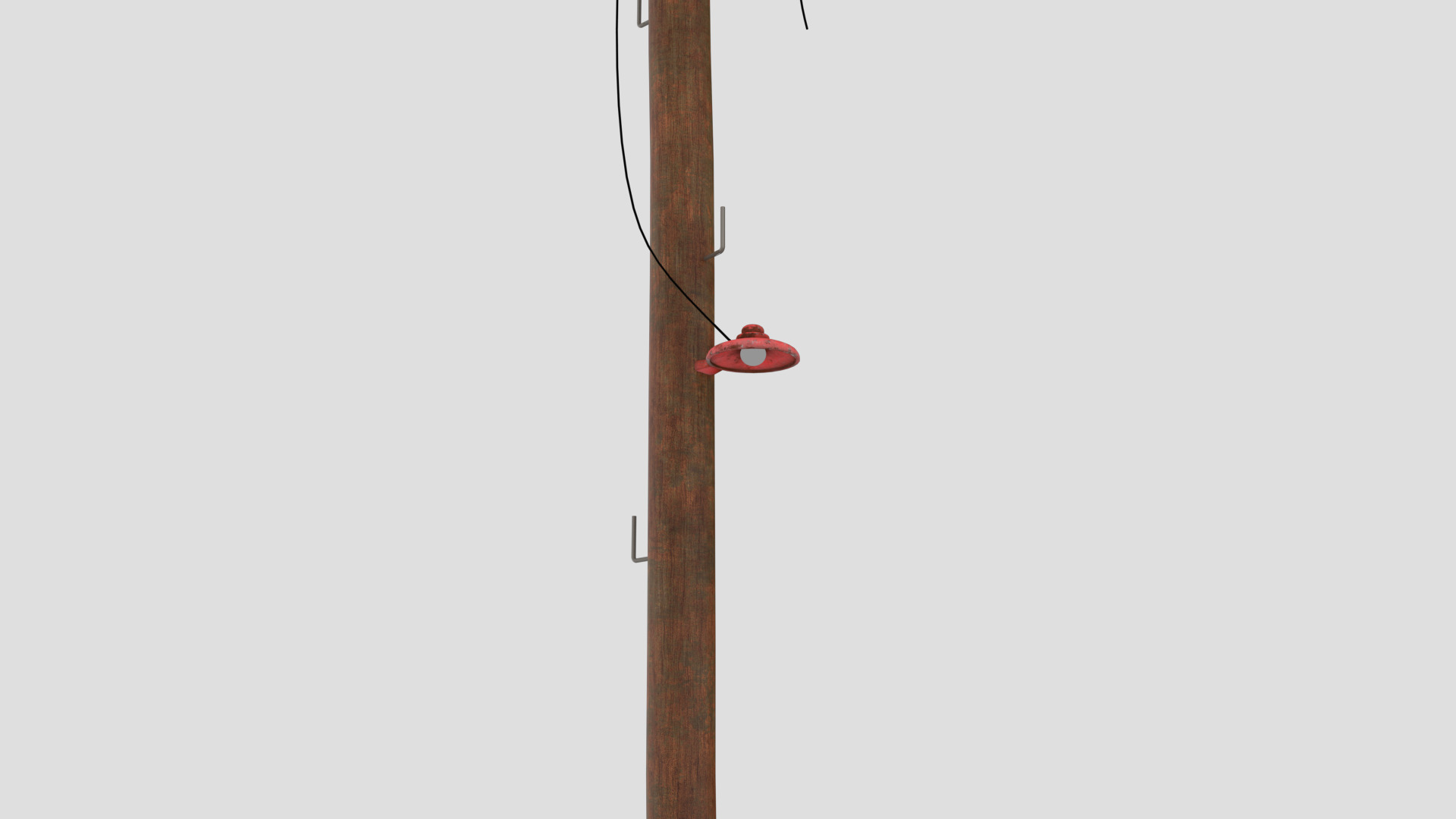 Old Wood Lamp Post Low-poly 3D model_4