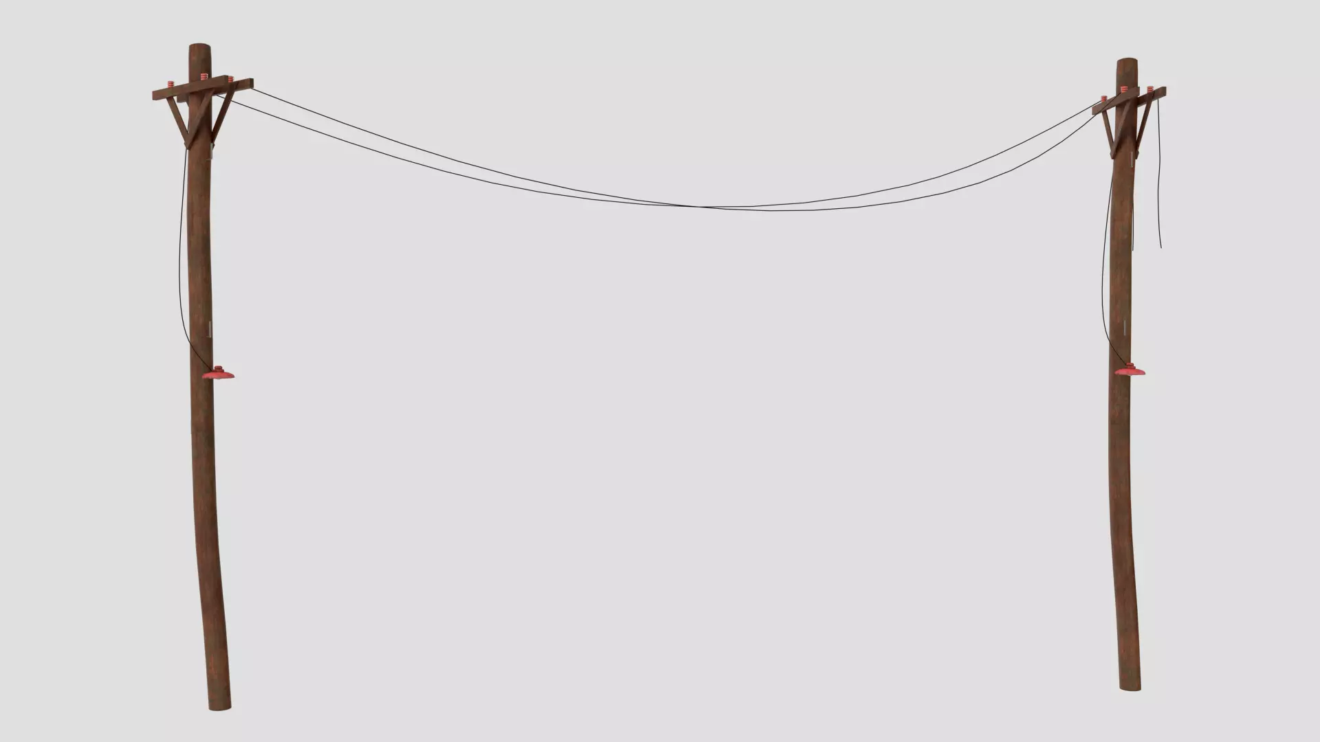 Old Wood Lamp Post Low-poly 3D model_0