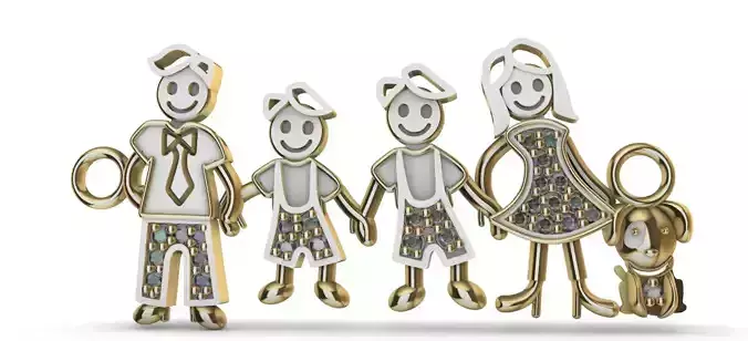 Dije-Colgante de familia -v- 3D print model