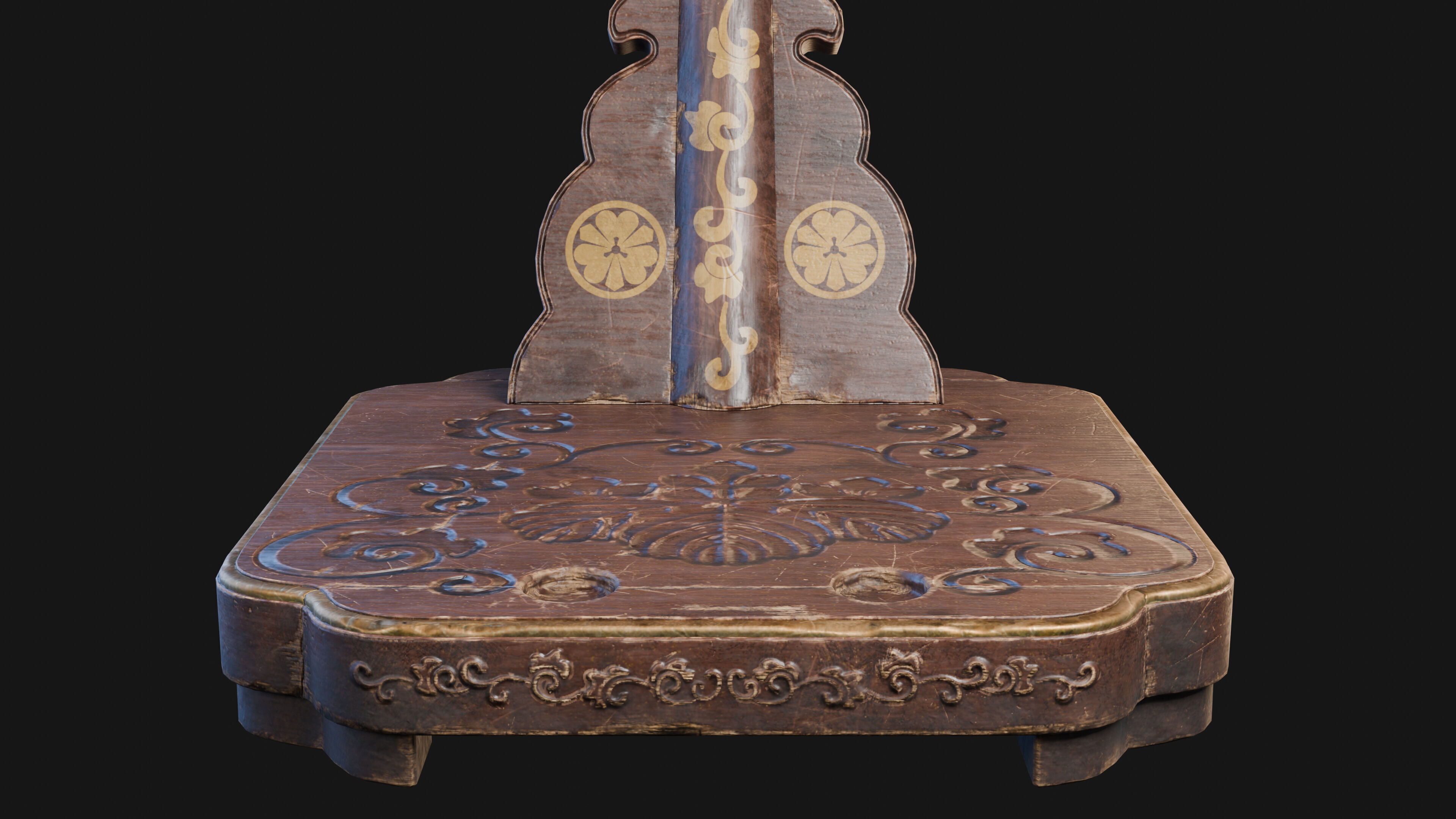 Katana Japanese Sword and Katana Stand - Game-ready Weapon Low-poly 3D model_11