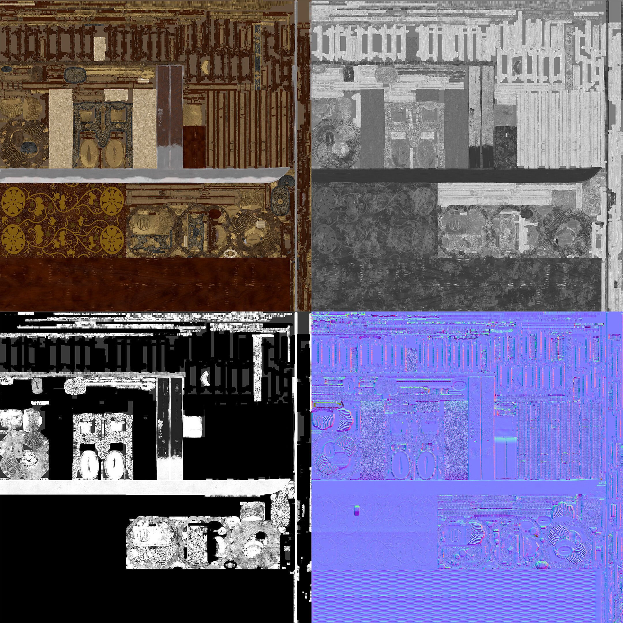 Katana Japanese Sword and Katana Stand - Game-ready Weapon Low-poly 3D model_17