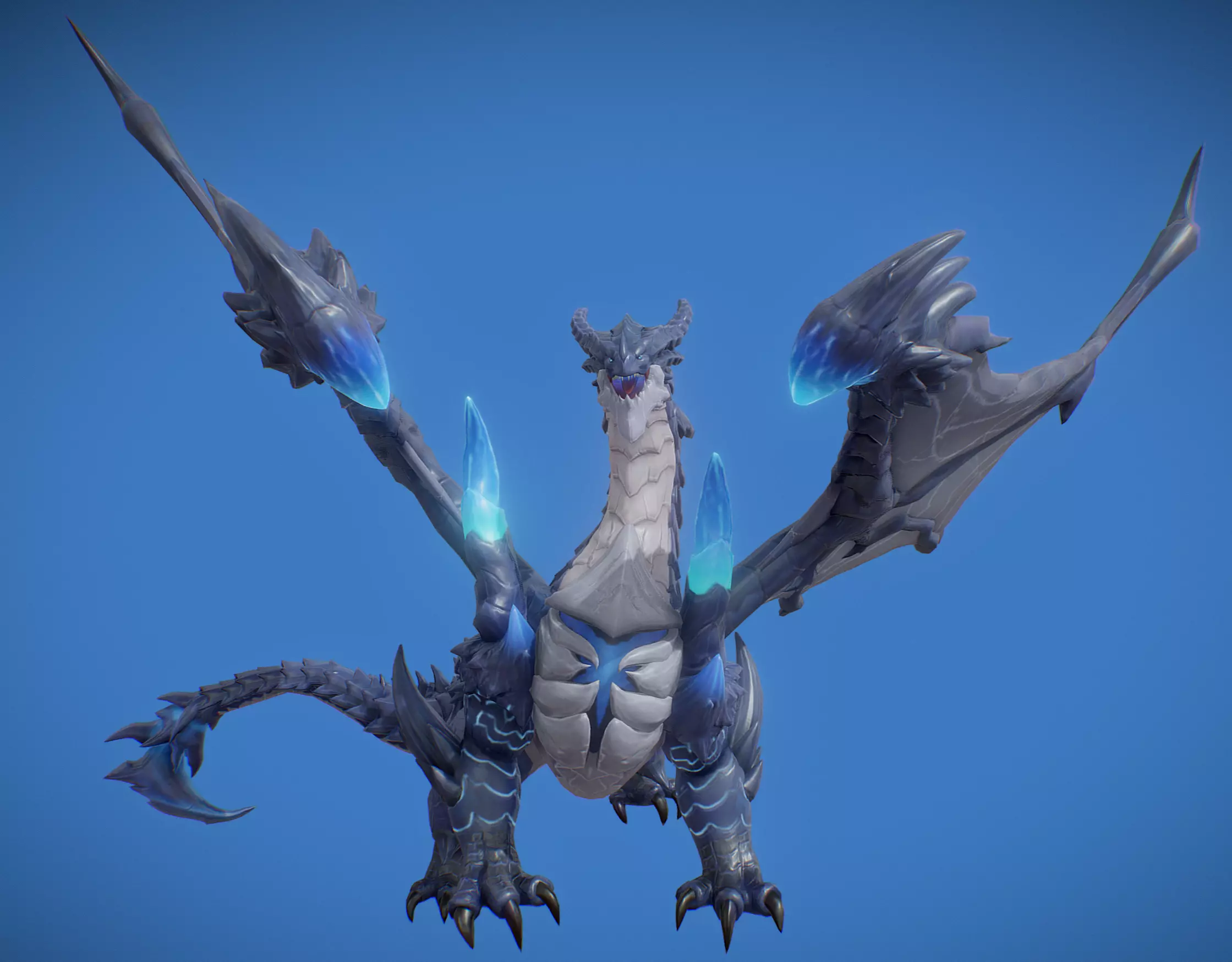 Crystal wing Low-poly 3D model_0