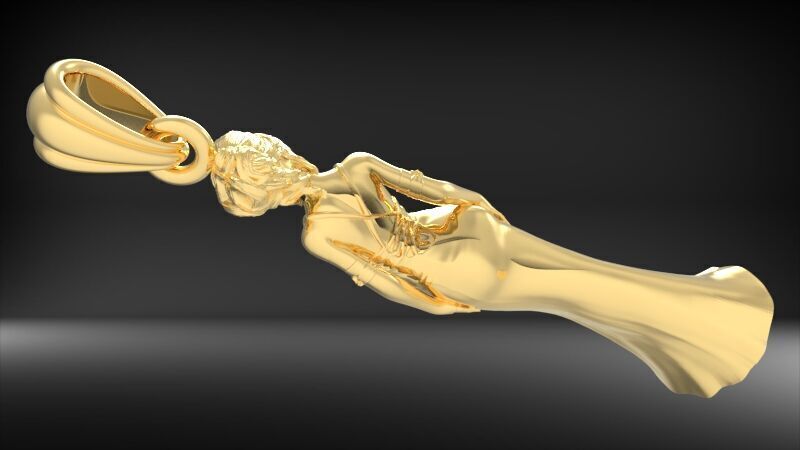 PRINCESS PENDANT 3D print model_15