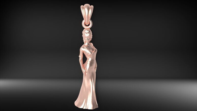 PRINCESS PENDANT 3D print model_9