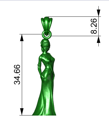 PRINCESS PENDANT 3D print model_30