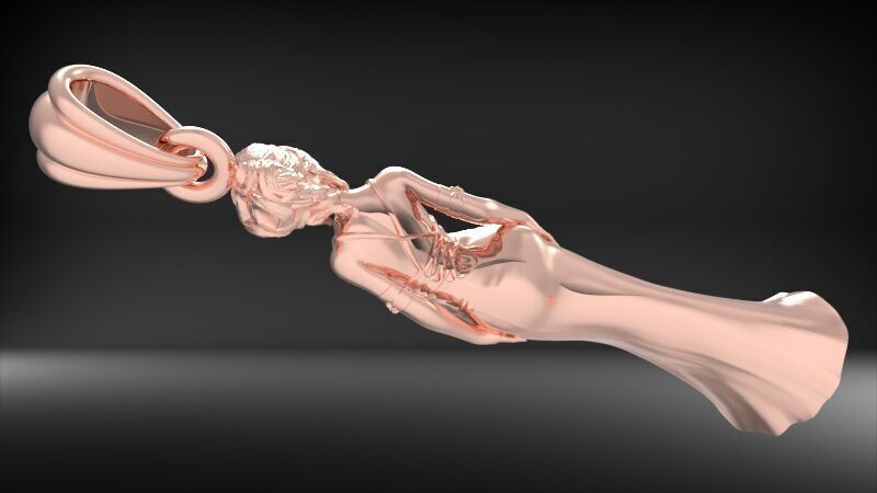 PRINCESS PENDANT 3D print model_26