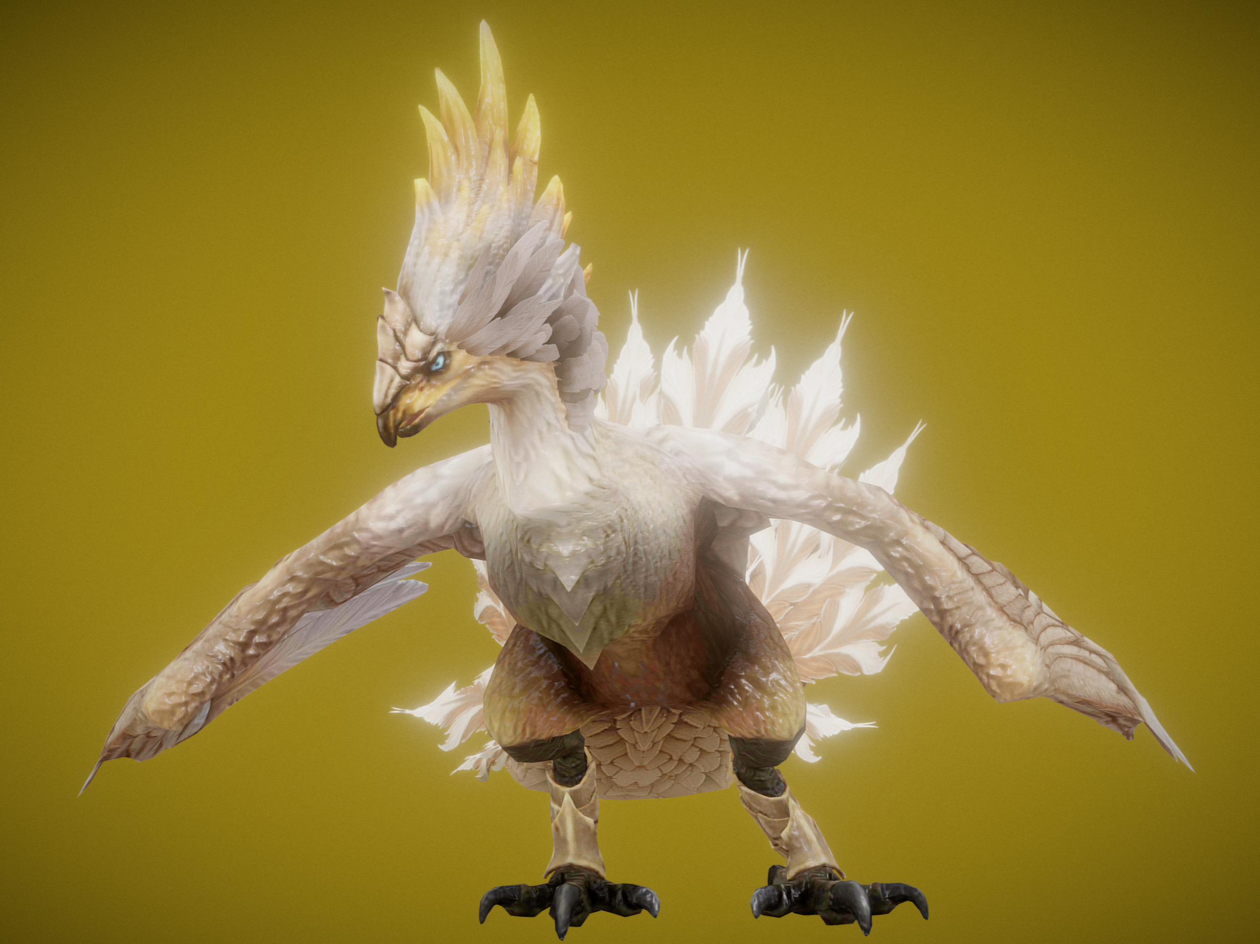 Feather Low-poly 3D model_4