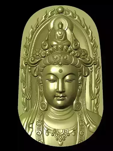 Ancient Chinese god Guanyin Buddha statue pendant
