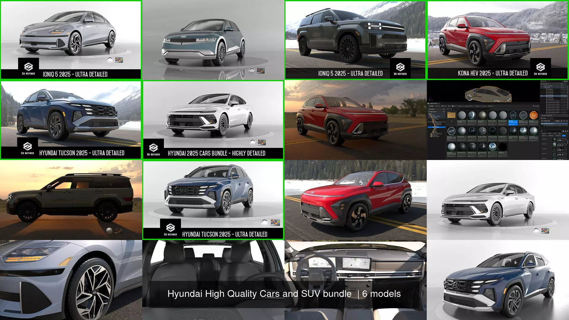 Hyundai High Quality Cars and SUV bundle  3D Model Collection_4